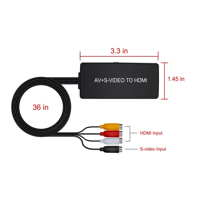 LVY RCA Composite Video and Svideo to HDMI Converter, Resolution 1080P/ 720P Compatible with WII/WII U, PS1/ 2/3, STB, Xbox, VHS, VCR, Blue-Ray DVD Players - Image 5